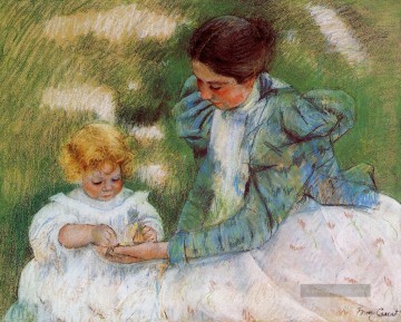 Mary Cassatt Werke - Mutter mit ihrem Kind Mütter Kinder Mary Cassatt Spielen